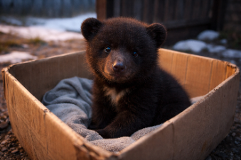 В центре помощи диким животным появился совсем юный косолапый пациент