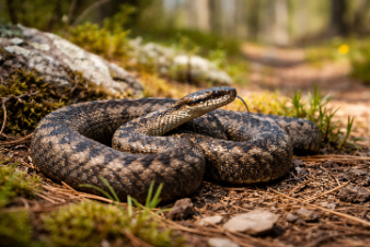 Проснулась «подколодная змеюка» – обычная, но страшная гадюка